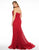 Mac Duggal Fabulouss - 66277F Lace Halter Sheath Dress in Red