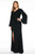 Mac Duggal Fabulouss - 77298F Long Sleeve Embellished Evening Gown in Black