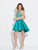 Madison James - 17-507 Striped Halter High Low Short Dress in Green