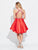 Madison James - 17-507 Striped Halter High Low Short Dress in Red
