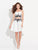 Madison James - 17-511 Two Piece Short Lace Dress in White
