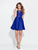 Madison James - 17-512 Sleeveless Crisscross Short Dress in Blue