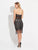 Madison James - 17-519 Strapless Two Piece Fringe Short Dress in Neutral and Black