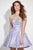 Madison James - 17-602 Beaded Illusion Homecoming Dress in Purple