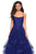 La Femme - 27694 Jeweled Rose Lace Appliqued Tulle Gown In Blue