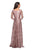La Femme - 27861 Sheer Quarter Sleeve Lace A-Line Gown In Pink