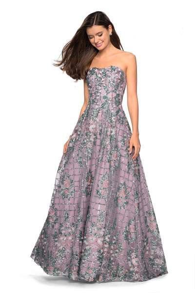 La Femme Gigi - 27683 Floral Embellished Sweetheart Sequined Ballgown