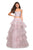 La Femme - 27716 Two Piece Embellished Tiered Tulle Ballgown In Pink