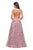 La Femme - 27451 Sequined Lattice High Halter A-Line Gown In Purple