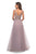 La Femme - 27676 Sleeveless Lace Appliqued Long Tulle Gown In Pink