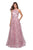La Femme - 27451 Sequined Lattice High Halter A-Line Gown In Purple
