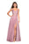 La Femme - 27751 Lace Embroidered V-Neck Gown with Slit