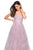La Femme - 27324 Strapless Sweetheart Lace A-Line Prom Dress In Purple and Pink