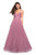 La Femme - 27535 Crisscross Ruched Bodice Tulle Gown In Pink