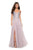 La Femme - 27750 Rhinestone Embellished Tulle A-line Dress In Pink