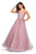 La Femme - 27569 Floral Embellished V-Neck Ballgown In Purple