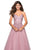 La Femme - 27569 Floral Embellished V-Neck Ballgown In Purple