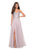 La Femme - 27750 Rhinestone Embellished Tulle A-line Dress In Pink