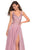 La Femme - 27751 Lace Embroidered V-Neck Gown with Slit