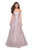 La Femme - 27269 Strapless Sweetheart Floral Lace Applique A Line Gown In Neutral and Purple