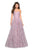 La Femme - 27324 Strapless Sweetheart Lace A-Line Prom Dress In Purple and Pink