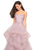 La Femme - 27620 Appliqued Sweetheart Bodice Tiered Tulle Gown In Pink