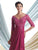 Montage by Mon Cheri Beaded Embroidered Lace Mock-Wrap Chiffon Gown In Pink