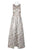 Aidan Mattox - Bedazzled Jewel Brocade Pleated Evening Gown MD1E201399 In Silver and Gray