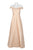Aidan Mattox - MD1E201920 Pleated Off Shoulder Metallic Jacquard Gown in Nude