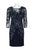 Aidan Mattox - MD1E201969 Embellished Quarter Length Sleeve Dress In Blue