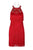 Aidan Mattox - MD1E202713 Embellished Halter Tiered Tassel Dress In Red