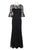 Aidan Mattox - MD1E202735 Floral Lace Bateau Trumpet Dress In Black
