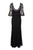 Aidan Mattox - MD1E202735 Floral Lace Bateau Trumpet Dress In Black