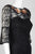 Aidan Mattox - MD1E202735 Floral Lace Bateau Trumpet Dress In Black