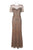Aidan Mattox - MD1E202875 Embellished Illusion Jewel Sheath Dress In Brown