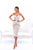 Tarik Ediz - 93415 Floral Applique Off-Shoulder Sheath Dress In White