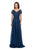 La Femme - 27098 Embordered Lace Bodice Chiffon A- Line Gown