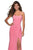 La Femme - 27335 Strapless Sweetheart Jersey Sheath Dress In Pink