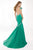Tarik Ediz Jewel Neckline Embellished Mermaid Gown 92379 In Green
