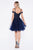Cinderella Divine - ML925 Beaded Lace Tulle A-line Gown In Blue