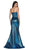 Cinderella Divine - ML935 Metallic Brocade Sweetheart Mermaid Gown In Green