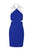 Aidan Mattox - MN1E200050 Sleeveless Halter Sheath Dress In Blue