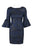 Aidan Mattox - MN1E201567 Jacquard Bateau Sheath Dress In Blue
