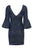 Aidan Mattox - MN1E201567 Jacquard Bateau Sheath Dress In Blue