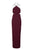 Aidan Mattox - MN1E202134 Halter Crepe Cutout Column Evening Gown in Red