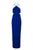 Aidan Mattox - MN1E202134 Halter Crepe Cutout Column Evening Gown in Blue