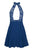 Aidan Mattox - MN1E202466 Lace High Halter A-line Cocktail Dress In Blue