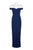 Aidan Mattox - MN1E202585 Off-Shoulder Scuba Crepe Long Sheath Dress In Blue