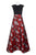Aidan Mattox - MN1E203206 Floral Lace Metallic Jacquard A-line Dress In Red and Multi-Color