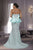 MNM Couture - K3531 Tiered Peplum Trumpet Gown In Blue and Green